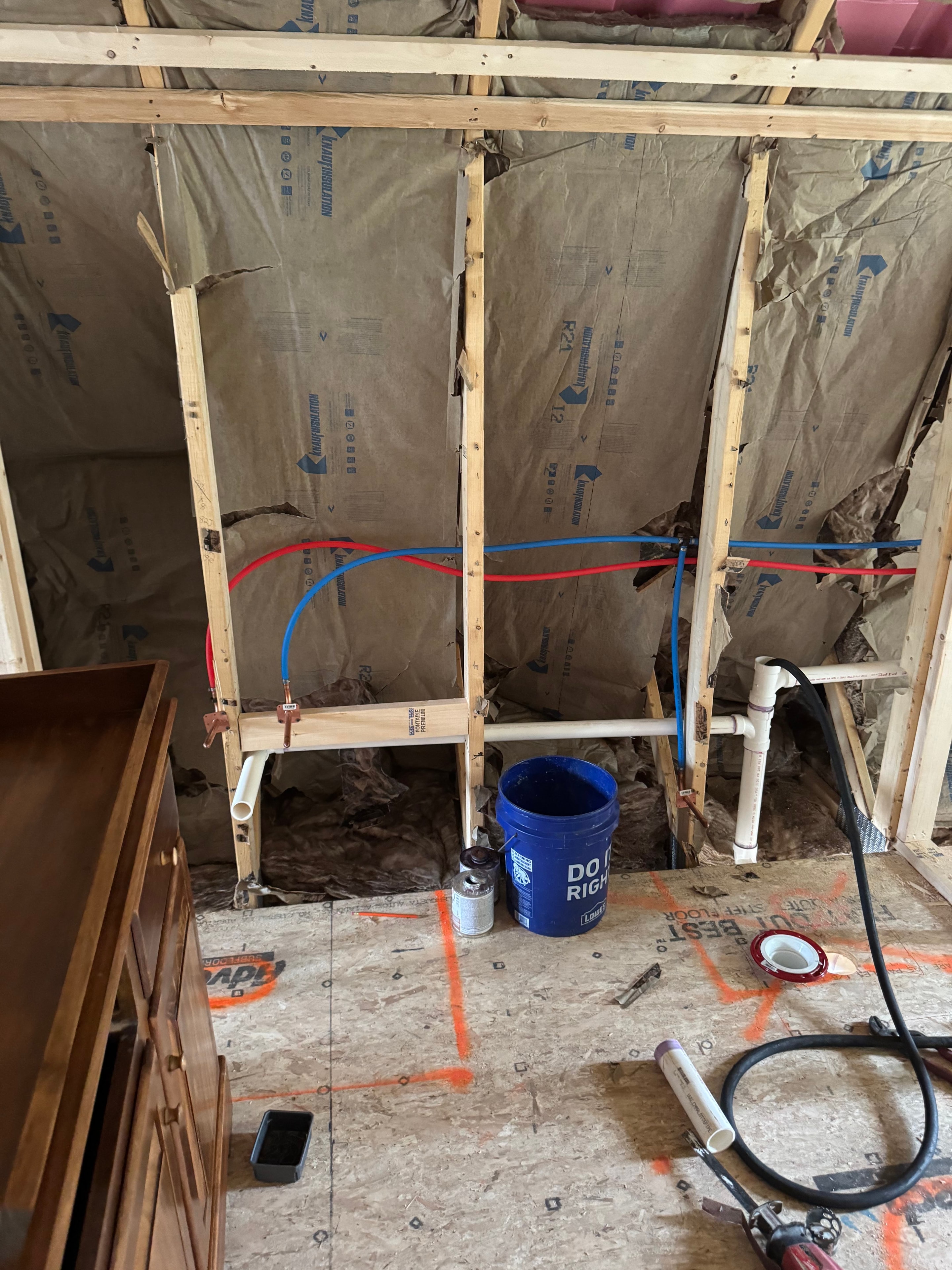 Plumbing framing installation