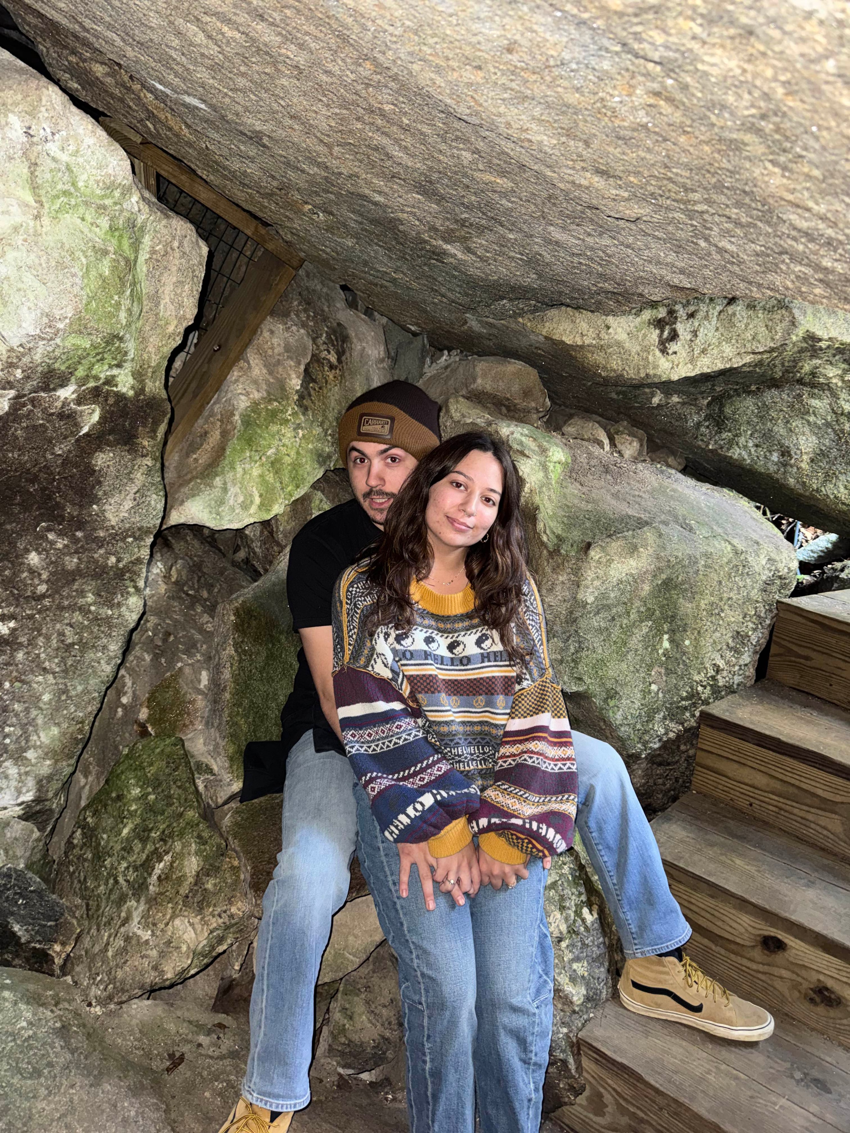Couple outdoors on the rocks